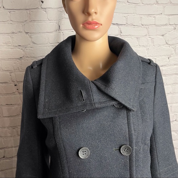 Andrew Marc Wool Coat Jacket Grey Color Knit Cuffs Size 6 - Picture 5 of 15